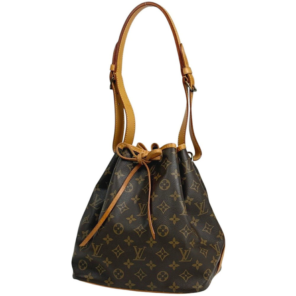 Louis Vuitton Neo Noe Shoulder Bag Drawstring Monogram Brown